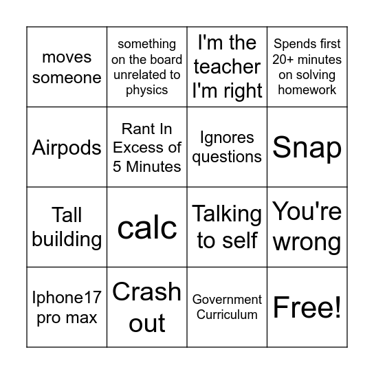 SPRINGO 2 Bingo Card
