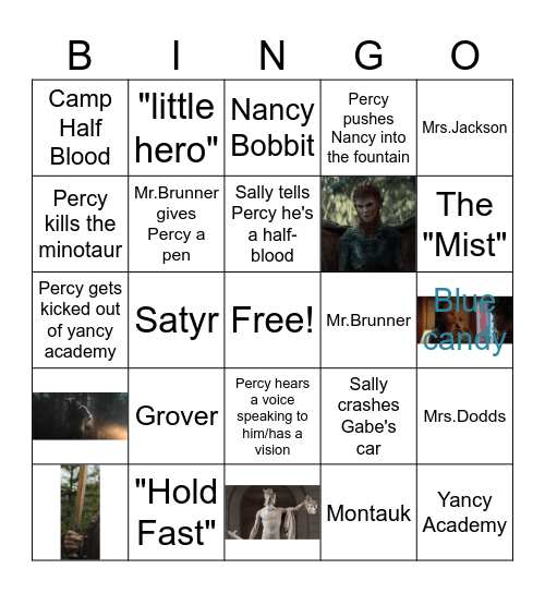 BGC Percy Jackson Bingo Ep.1 Bingo Card