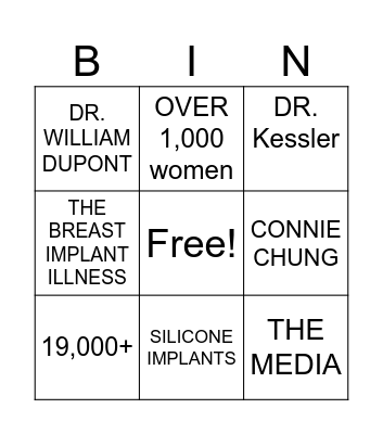 BLIND SPOTS Bingo Card