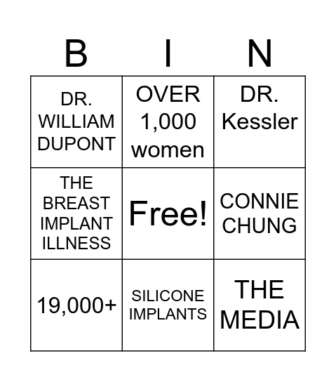 BLIND SPOTS Bingo Card
