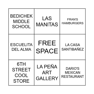 Lali's Loteria Bingo Card