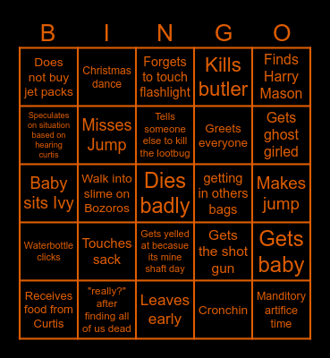 Lethal Bingo: Lam Bingo Card