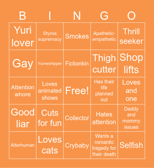 Kitty's bingo~ Bingo Card