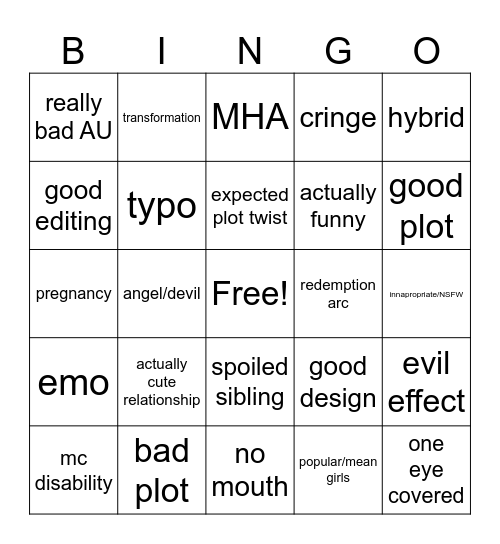 gacha life bingo!!!1! Bingo Card