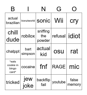miguel's bingo card v2 Bingo Card