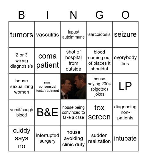 House M.D Bingo Card