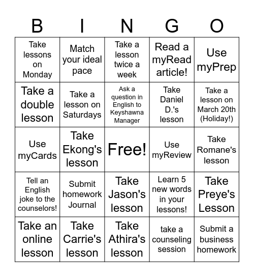 AKM Bingo Card