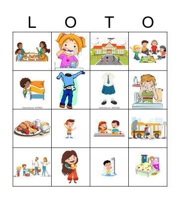 Ma routine journalière & activités Bingo Card