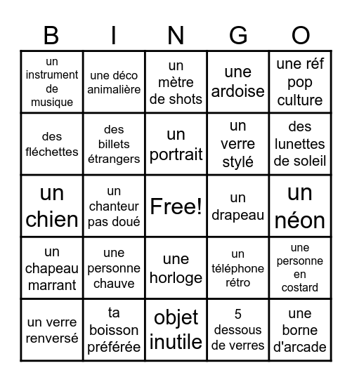 BARATHON ANNIVERSAIRE Bingo Card