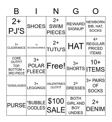 GYMBUCK Bingo Card