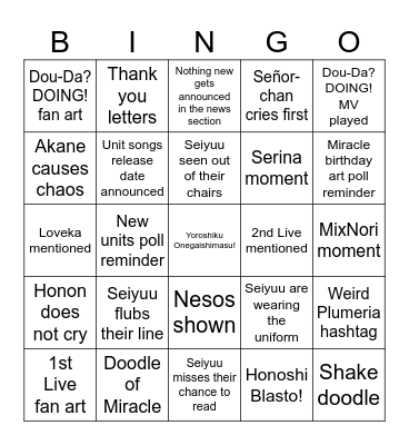 Post 1L nama Bingo Card