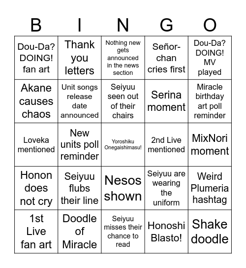 Post 1L nama Bingo Card