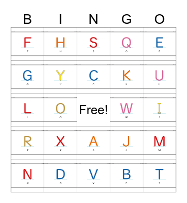 Capital letters Bingo Card
