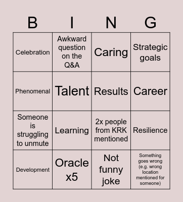 Townhall - February 2026 Bingo Card
