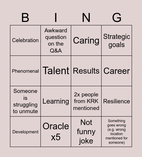 Townhall - February 2026 Bingo Card