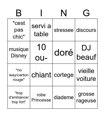 chic et epure 110 / 43k Bingo Card