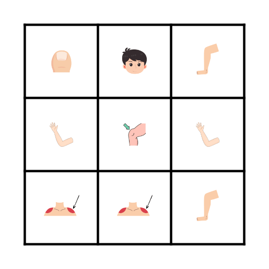 BODY PARTS Bingo Card