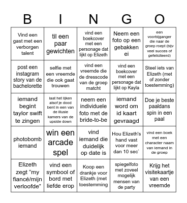 Elizeth's Bachelorette Bingo Card