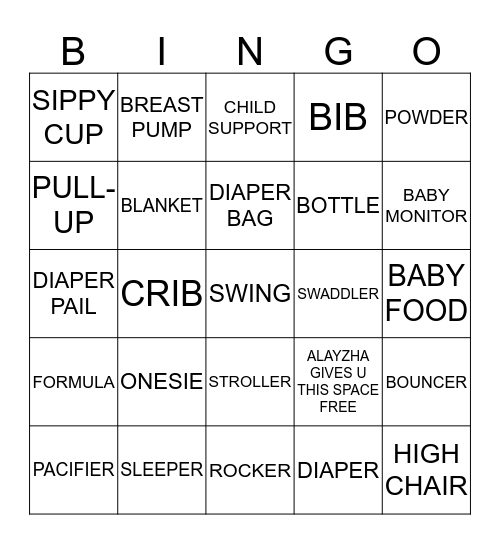 BABY      BINGO Card