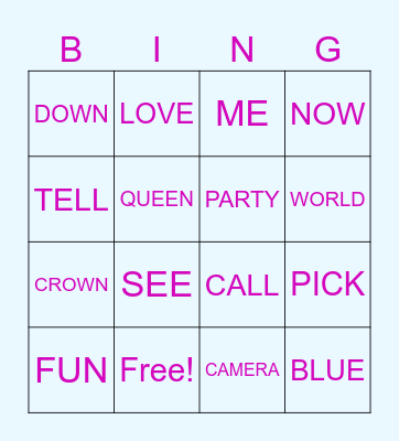 Song Association w/ ELLE! Bingo Card