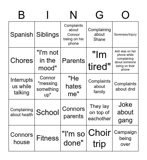 The Files Bingo Card