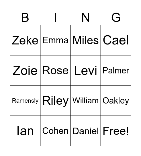 Connections Bingo Card