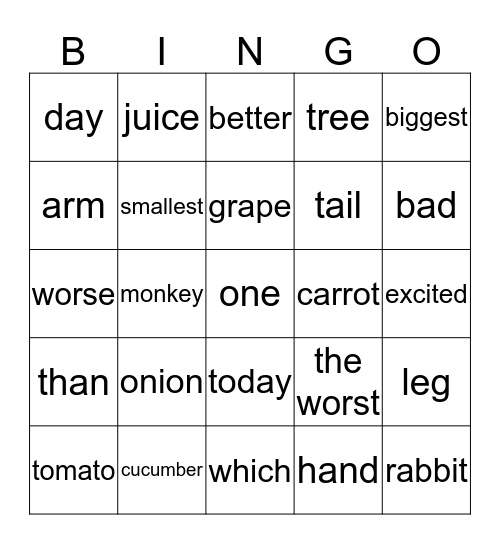 MFS6 U4 Bingo Card