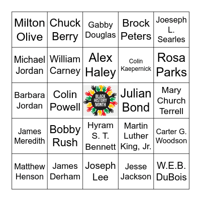 Black History Bingo Card