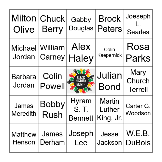 Black History Bingo Card
