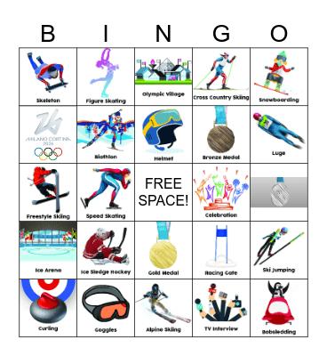 Winter Olympics Bingo Card