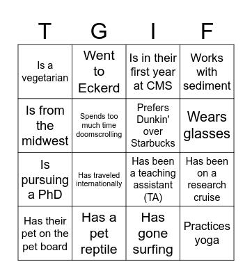 Find Someone Who... Bingo Card