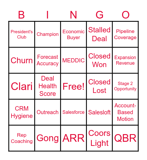 Level Up Bingo Card