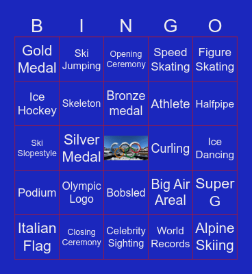 Winter Olympics Bingo Card