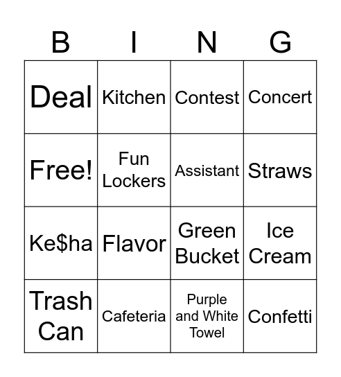 Victorious Bingo Card