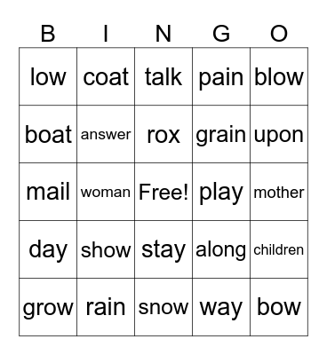 8-1 Bingo Card