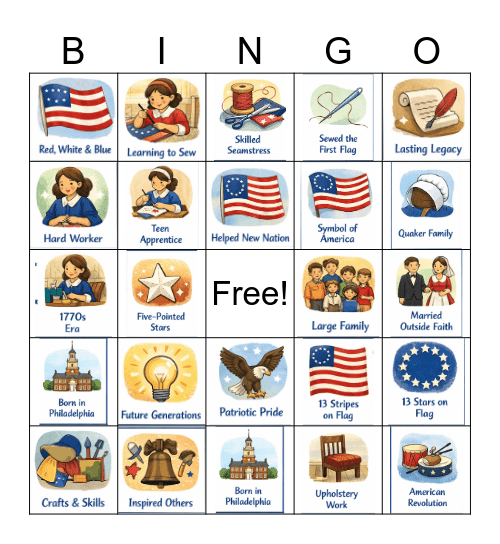 Betsy Ross Bingo Card