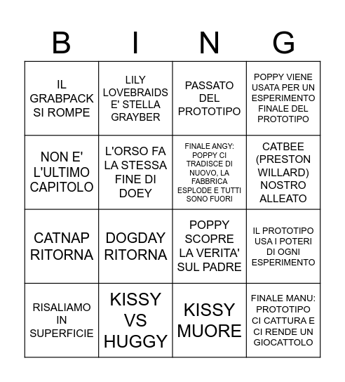Angy Bingo Card
