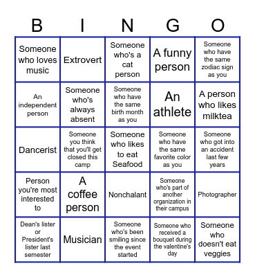 I WANT TO KNOW YOU MORE Bingo Card
