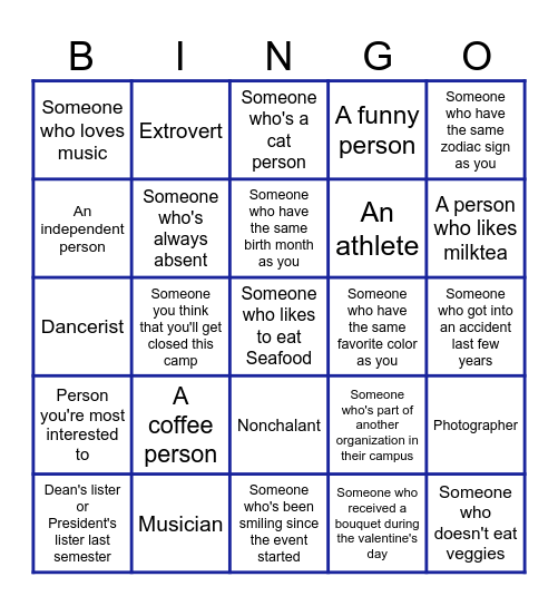 I WANT TO KNOW YOU MORE Bingo Card