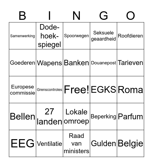 EU Bingo  Bingo Card