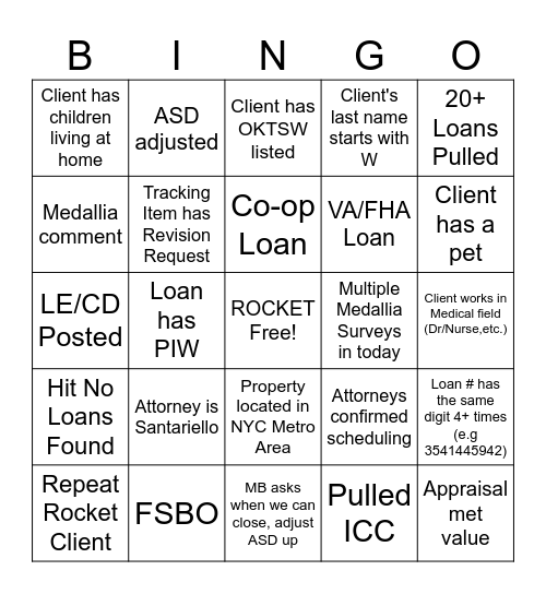 SPS Bingo Card