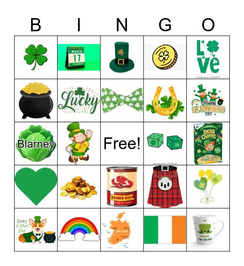 St. Patrick's Day Bingo Card