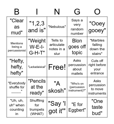 BLINGO! V3 Bingo Card