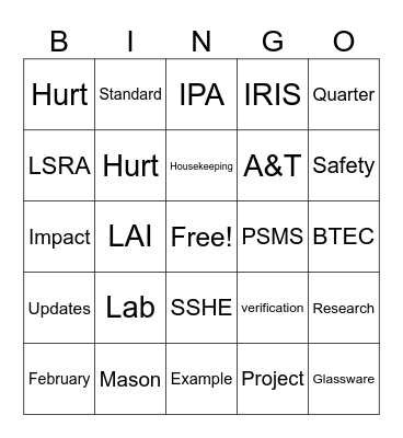 Buzzword Bingo Card