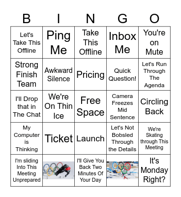 Water-Cooler Olympics Bingo Card