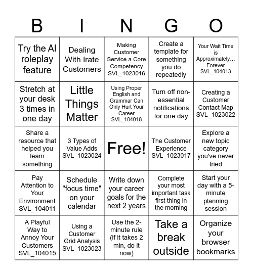 NET Bingo Round 3 Bingo Card