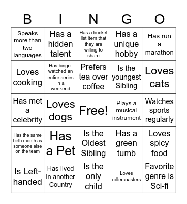 BINGO: OP Team Addition Bingo Card