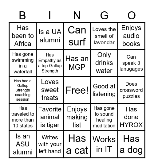 Goodyear Grows Bingo Card