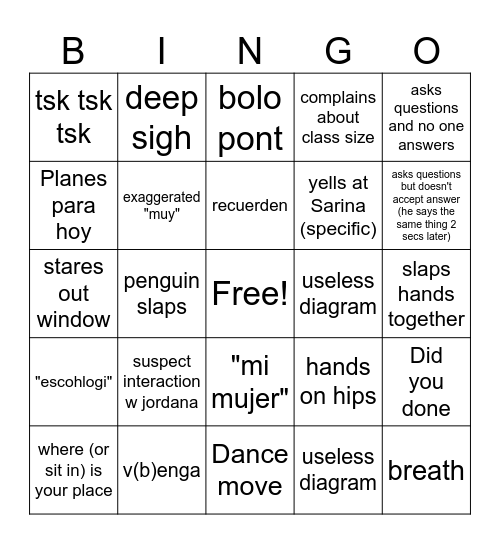 Rubio Bingo Card