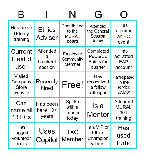 Empowerment Day - Regional Networking Bingo Card
